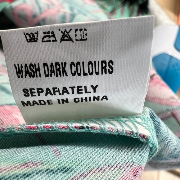 Retro Tropical Flamingo Print Sleeveless A-Line Summer Dress Size Small - Picture 12 of 13